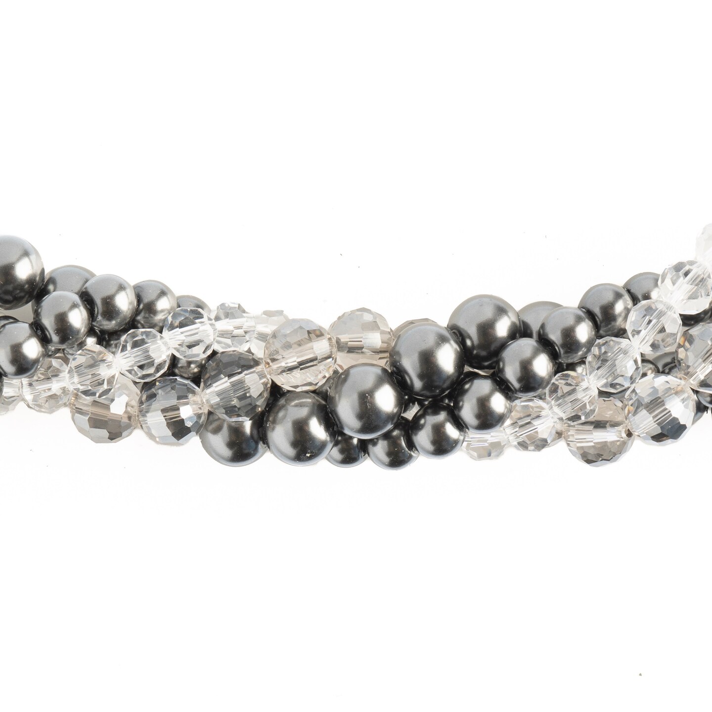 Crystal Lane DIY Black Magic Hollyhock Twisted Glass &#x26; Pearls Beads, 5 Strands