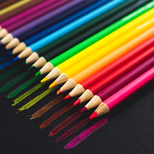 142 Pieces Doodle and Color Art Set in a Wood Carrying Case, Includes 24 Premium Colored Pencils, A variety of coloring and painting mediums: crayons, oil pastels, watercolors; Portable Art Studio