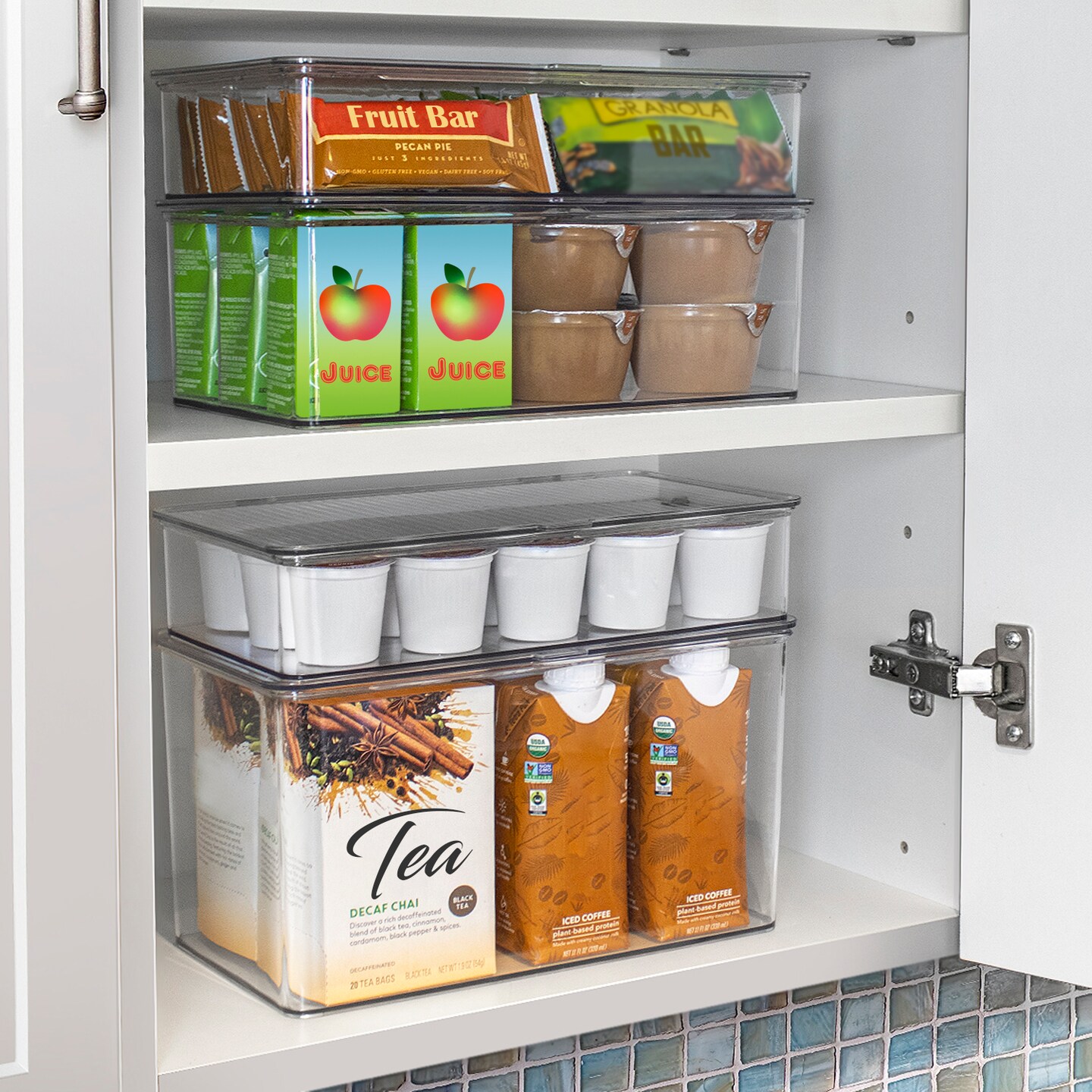 Sorbus Storage Bins For Pantry &#x26; Fridge With Hinged Lids