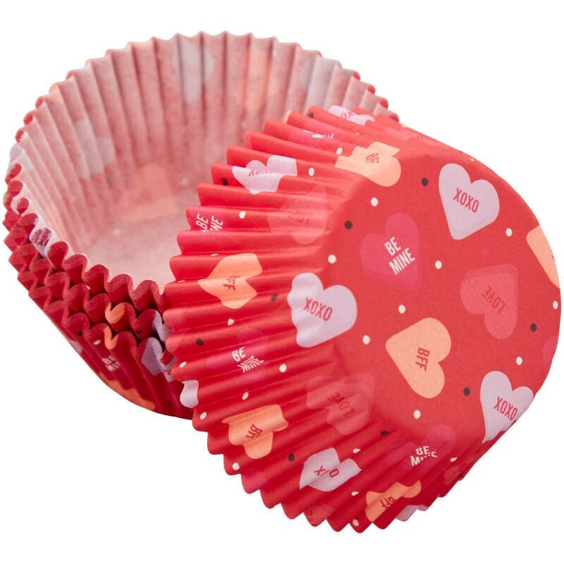 Conversation Hearts Red Valentine&#x27;s Day Cupcake Liners, 75-Count