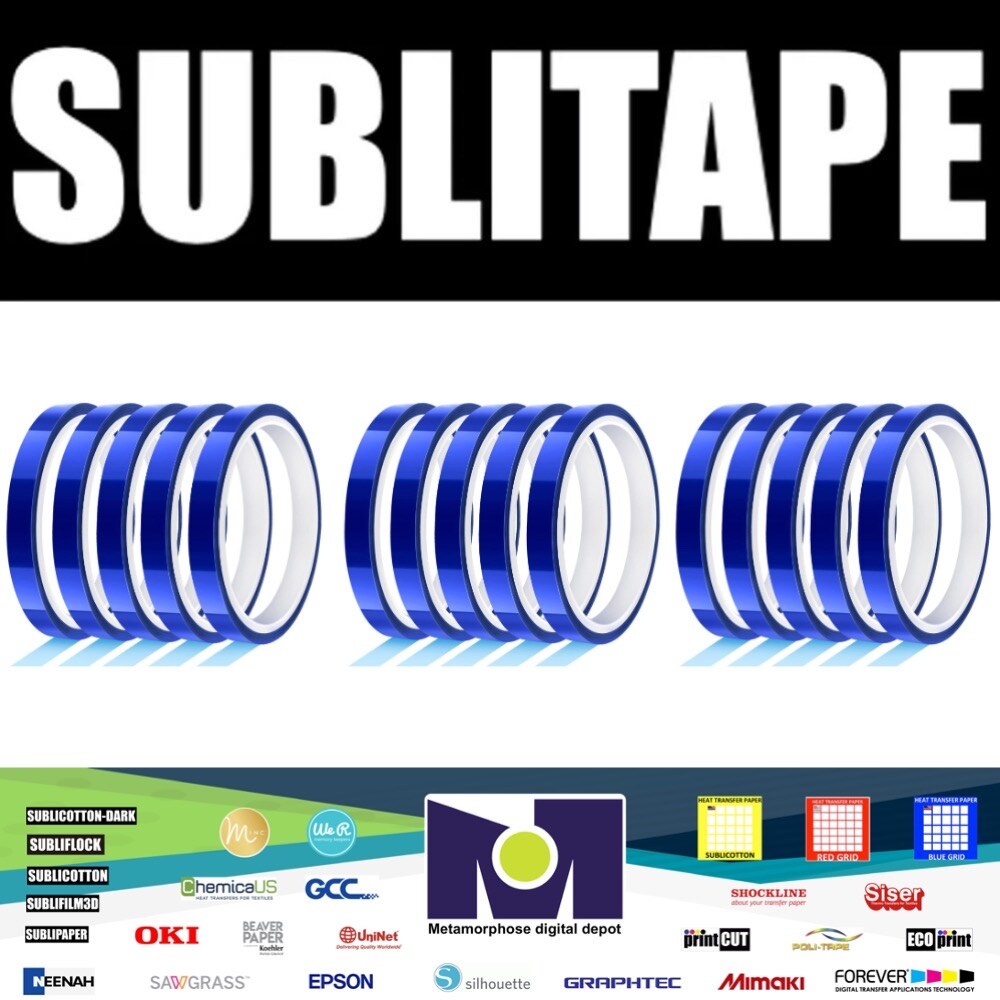 15 rolls Heat resistant tapes sublimation Press Transfer Thermal Tape 4mmx30m SUBLITAPE BLUE