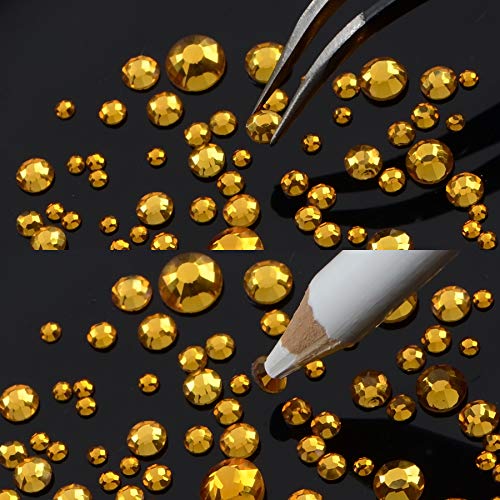 10000 Pieces Flatback Glass Hotfix Iron On Rhinestones Crystal for DIY Making with 1 Tweezer & 1 Picking Pen for Shoes, Clothes, Face Art, Bags, Manicure (12-Colors, 3 Sizes)