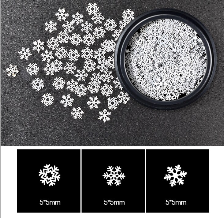 Kitcheniva Christmas Matte White Snowflakes Nail Art Stickers Decals Transfers