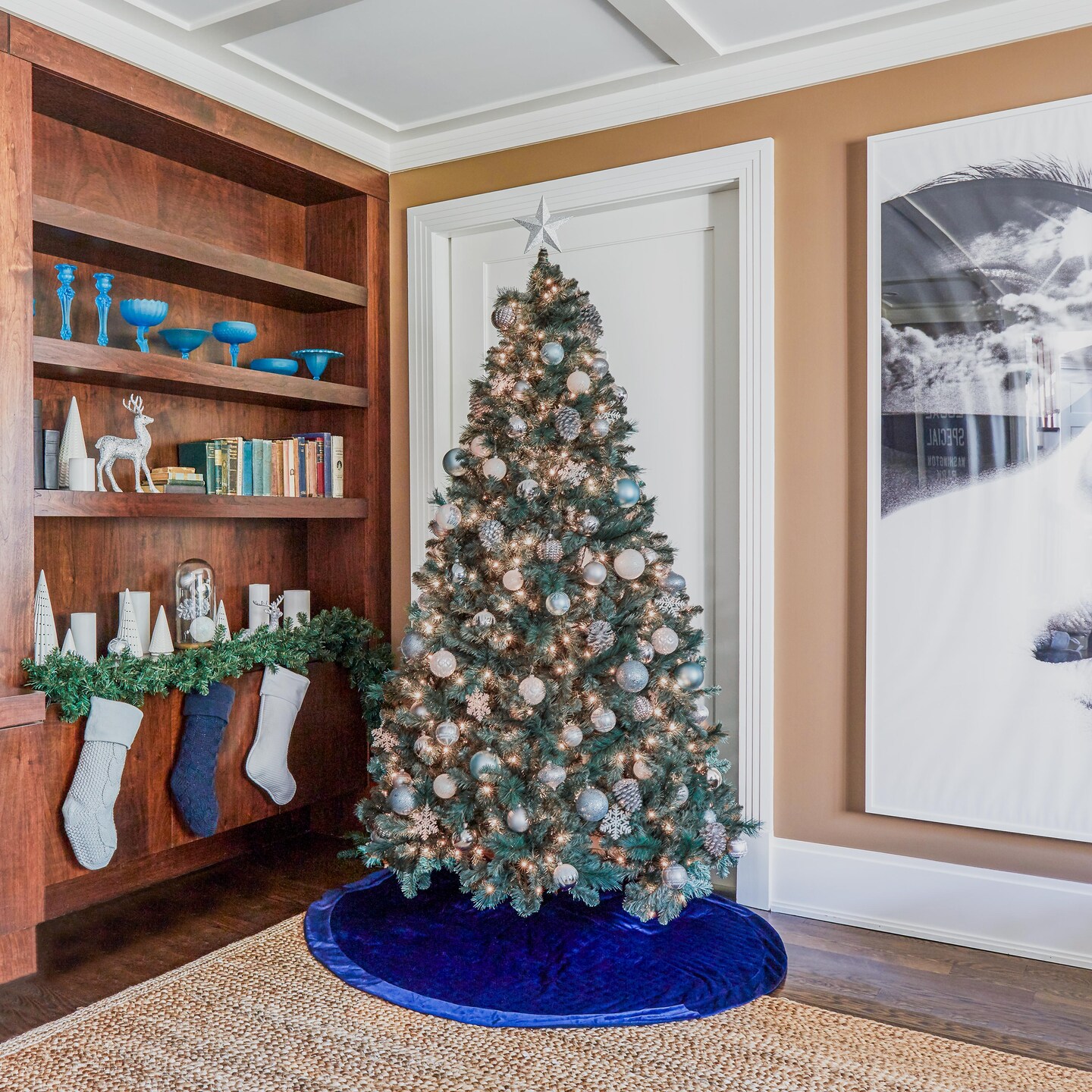 Navy blue tree skirt hotsell