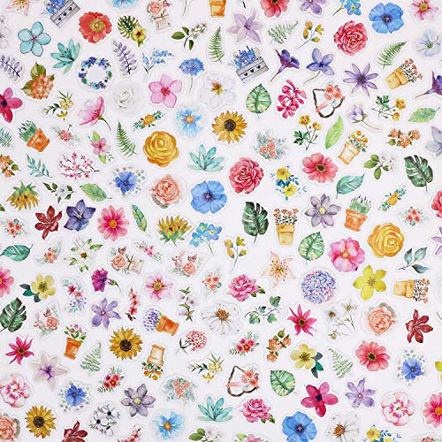 360 Pieces Flower Stickers SetDecorative Assorted Floral Sticker for Scrapbooking Planner Bullet Journals Supplies