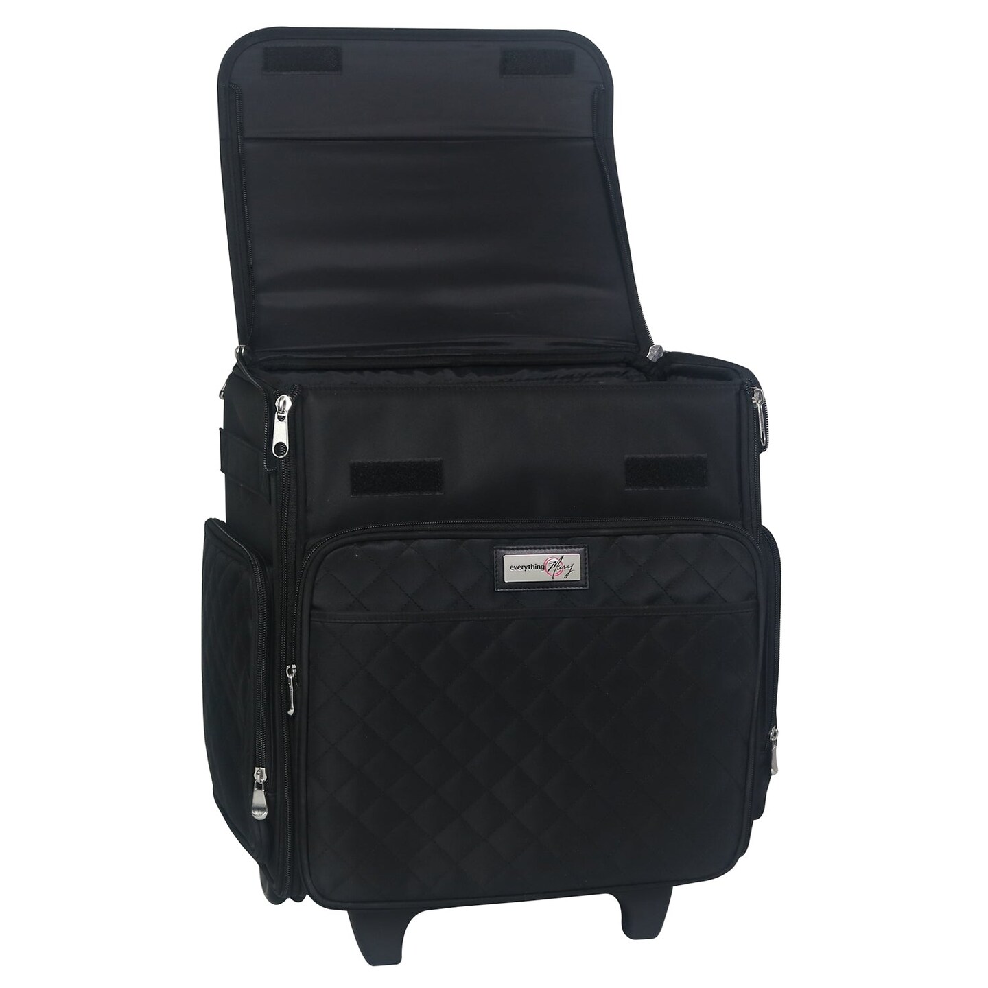 Collapsible Rolling Scrapbook &#x26; Featherweight Case, Black Quilted