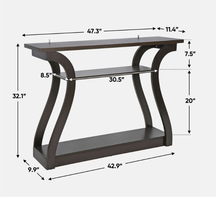 47&#x22; Contemporary Console Table End Side Table Sofa Entryway Hall Display with Storage