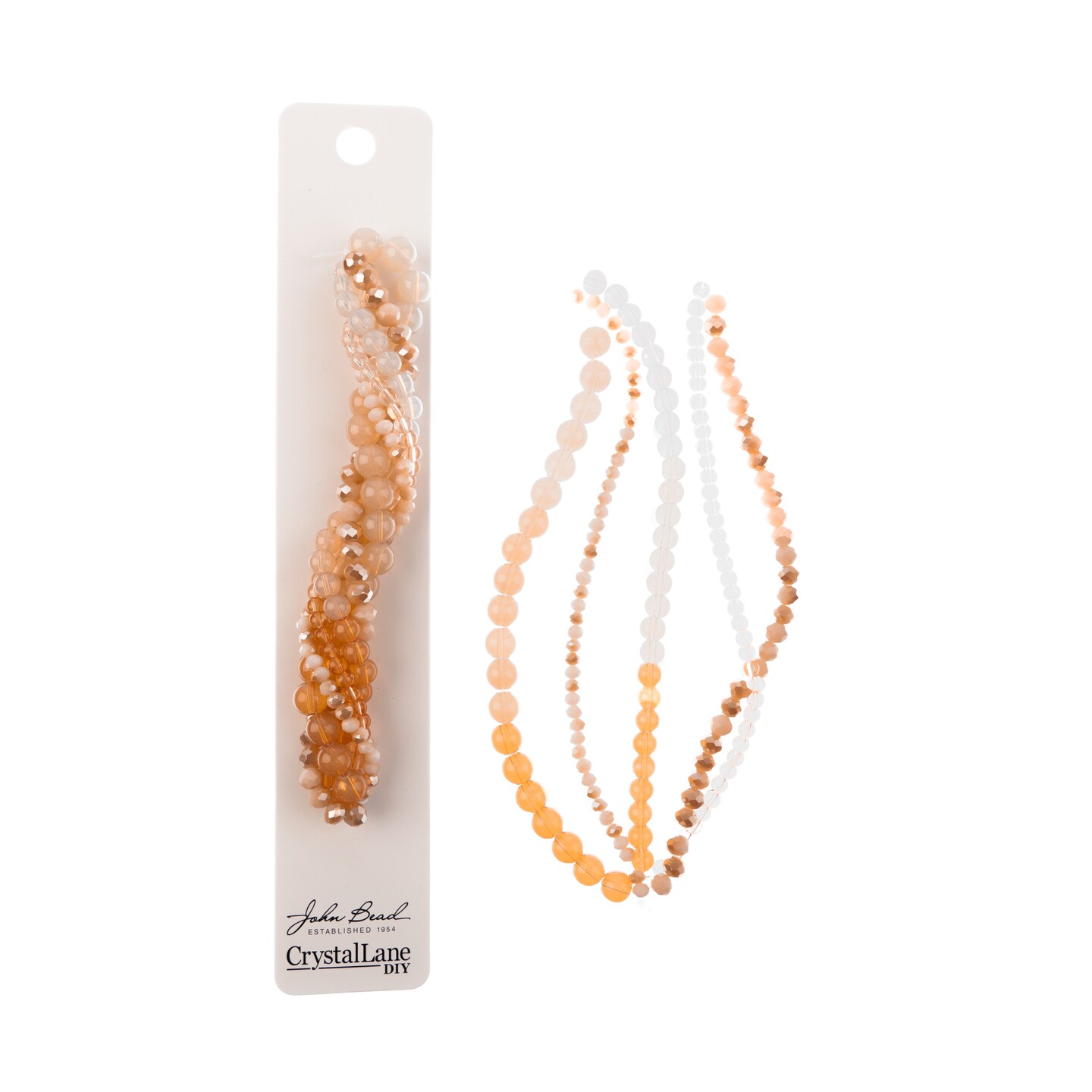 Crystal Lane DIY Amber Glow Twisted Glass &#x26; Pearls Beads, 5 Strands