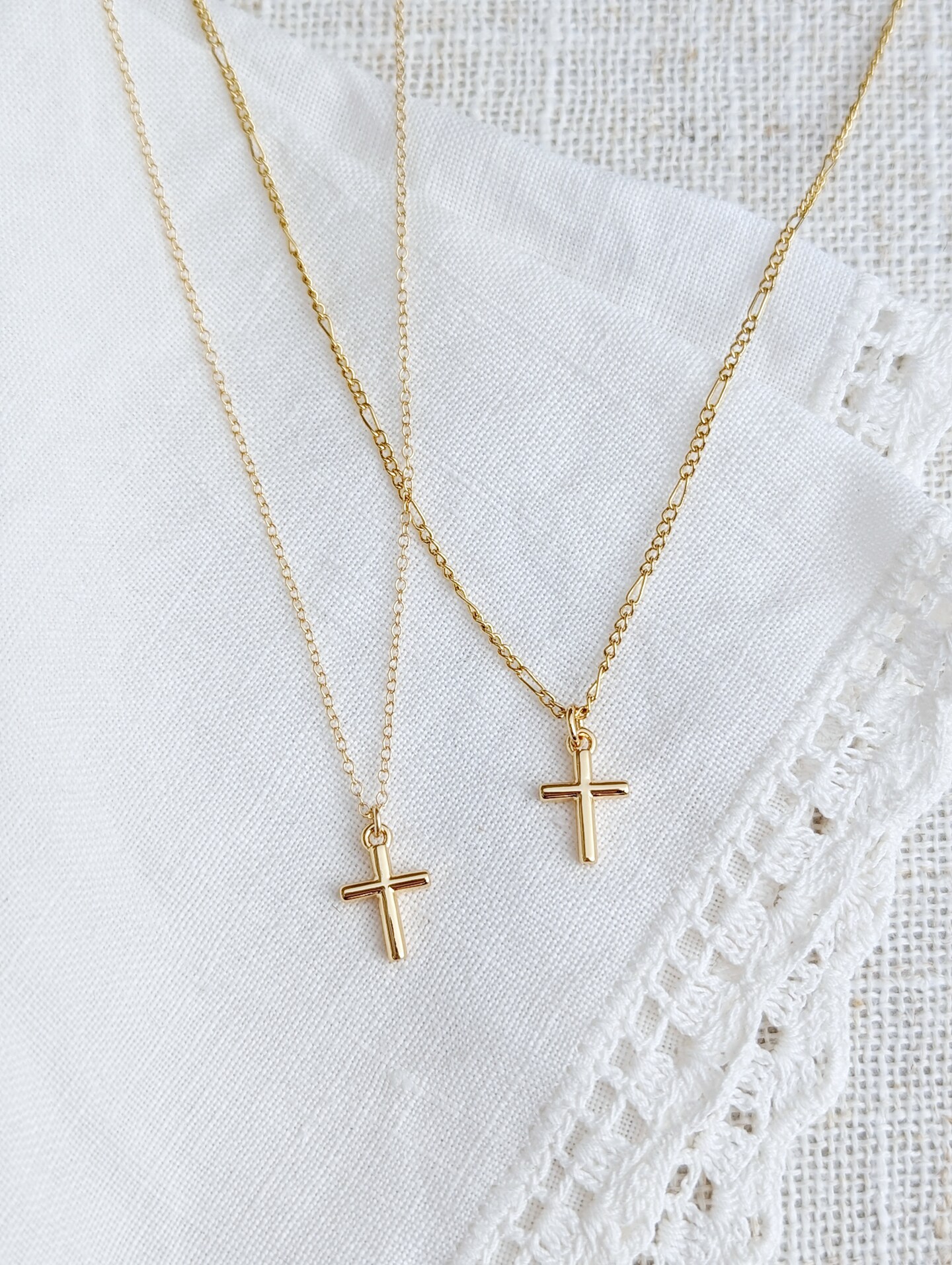 Gold Cross Necklace Gold filled Cross Confirmation Gift Baptism