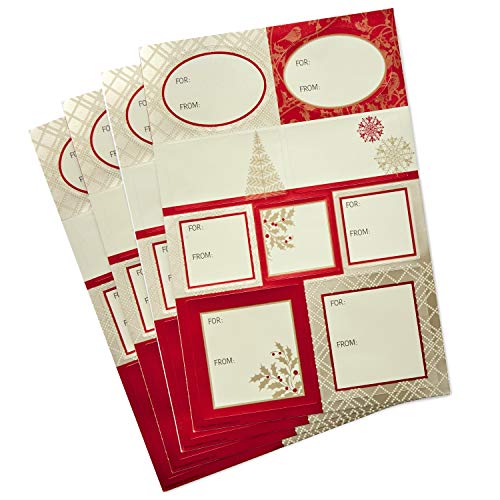 Hallmark 6&#x22; Small Holiday Gift Bag Set (Pack of 5; Red, White and Kraft) Snowflakes, Stripes, Merry