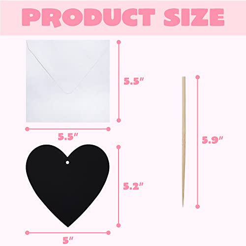 JOYIN 60 Packs Valentines Day Gifts Cards with Scratch Heart for Kids Scratch Paper Magic Color Scratch Heart Rainbow Cards for Valentine Crafts &#x26; Art Classroom Exchange, Valentine&#x27;s Party Favors