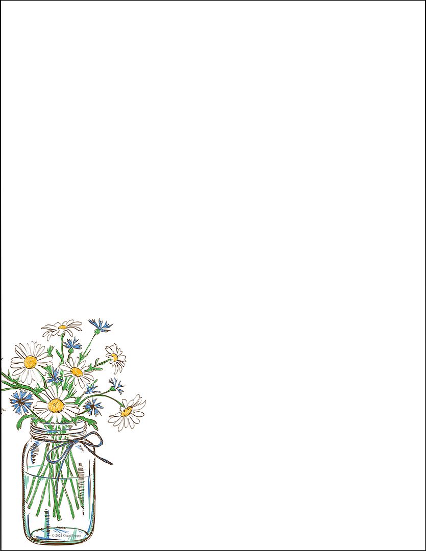 Great Papers! Mason Daisies Stationery Letterhead, Invitations and Announcements, Printer Friendly, 8.5"x11", 80 Pack