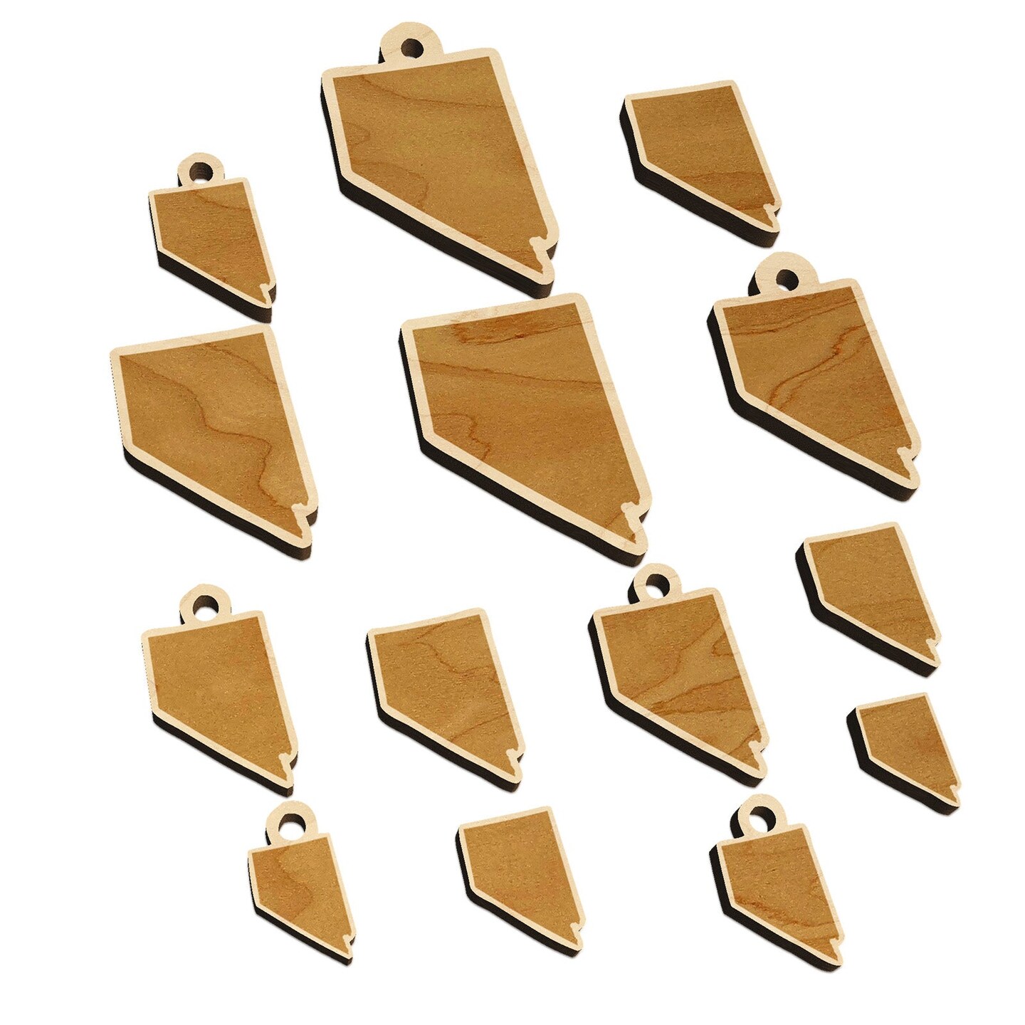 Nevada State Silhouette Mini Wood Shape Charms Jewelry DIY Craft