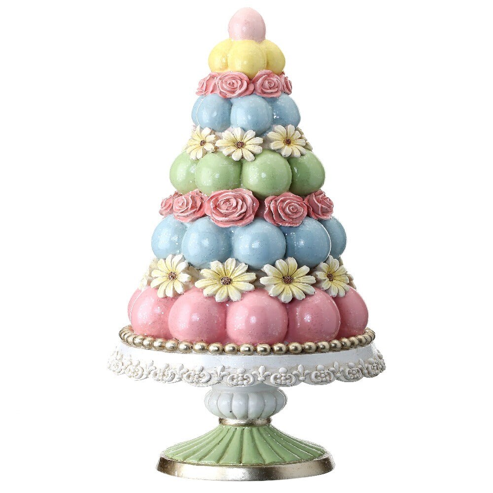 14.25" Pastel Easter Egg Topiary Tree – Decorative Spring Centerpiece with Flowers