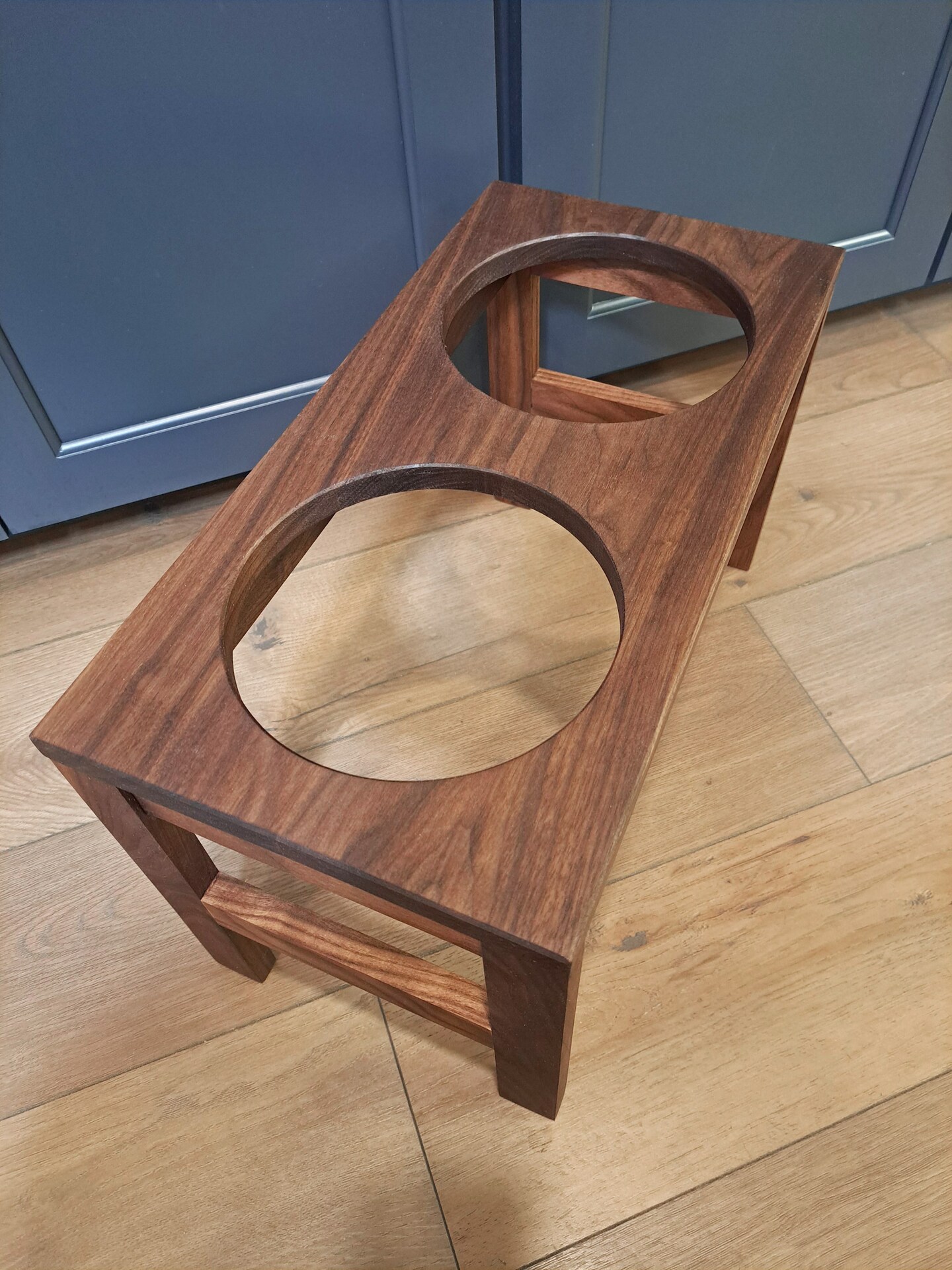 Walnut Pet Bowl Stand