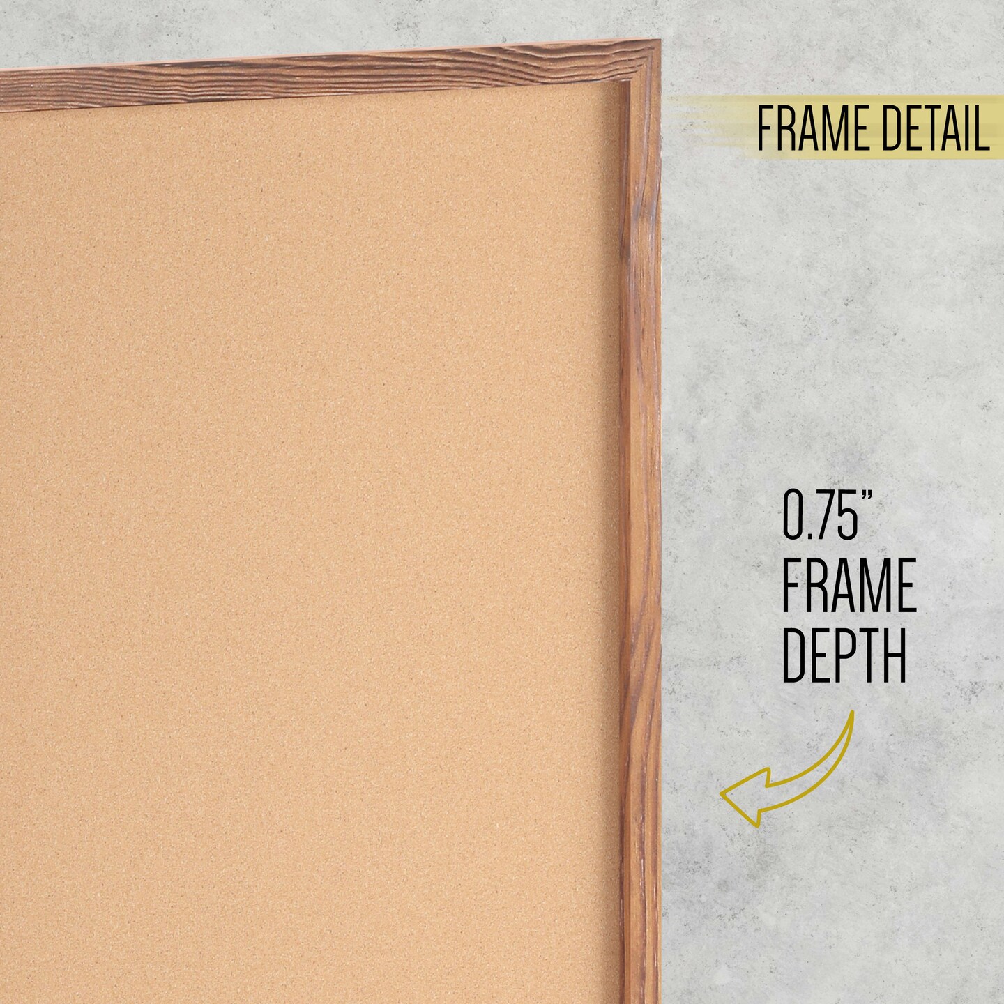 HBCY Creations Wall Mount Cork Board - Wooden Push Pins - Solid Pine Wood Frame - For Kitchen, Classrooms, Restaurant Menus and More!