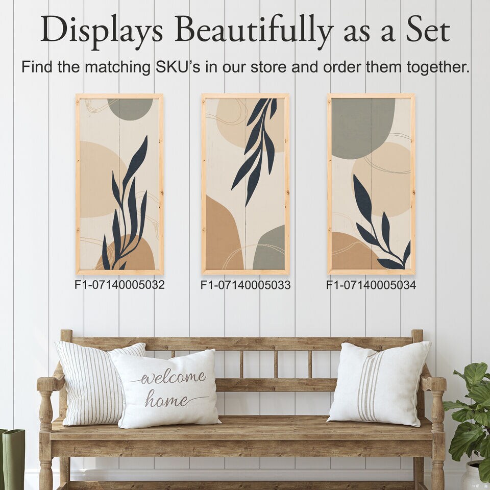 Botanical Wall Art Pastel Wood Sign Framed Abstract Decor Boho.