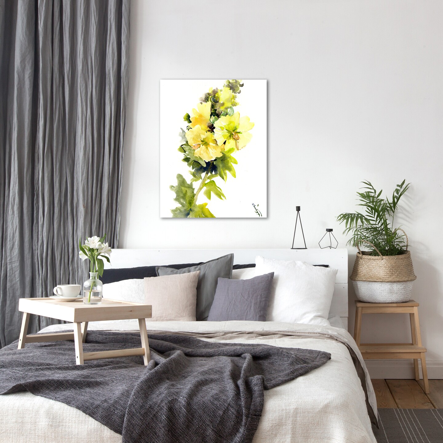 Hollyhock Flowers  by Suren Nersisyan  Gallery Wrapped Canvas - Americanflat