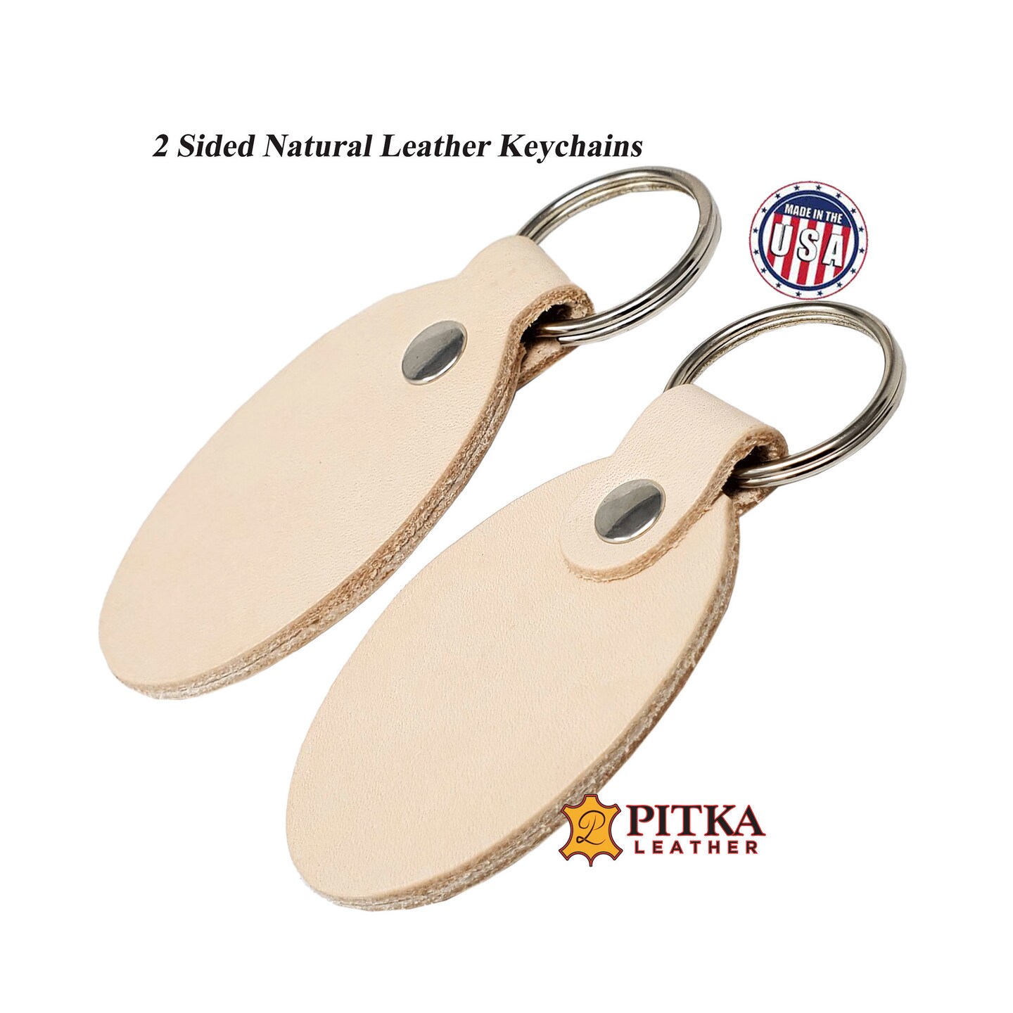 2 Sided Leather Key Chains 10 Pack-Customize it for Promotional Gifts, Fundraising, Events, Wedding - Engrave on Both Sides