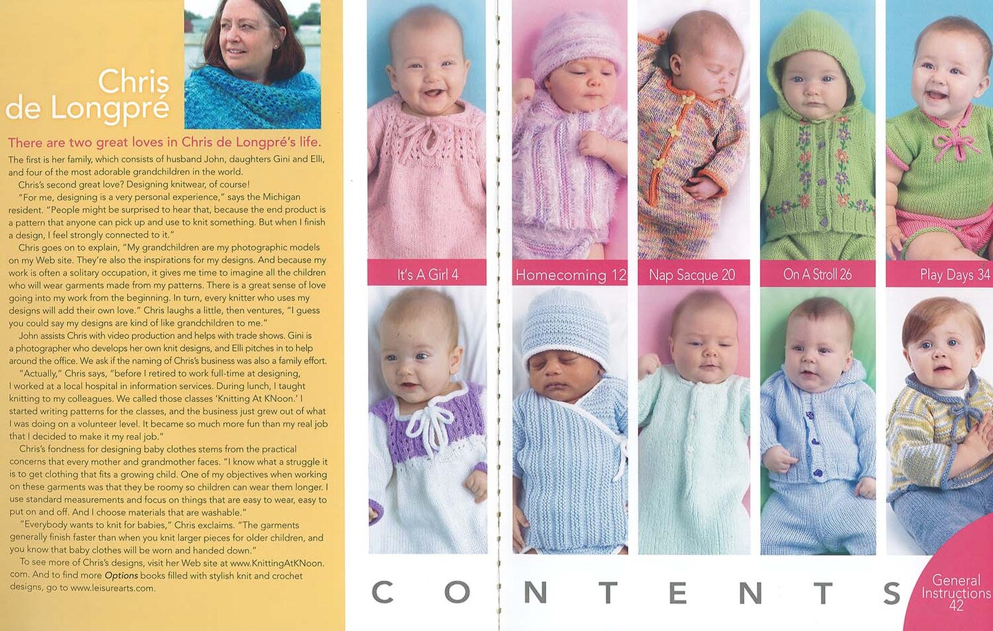 Leisure Arts Baby Options Same Pattern 2 Looks Knit Knitting Book