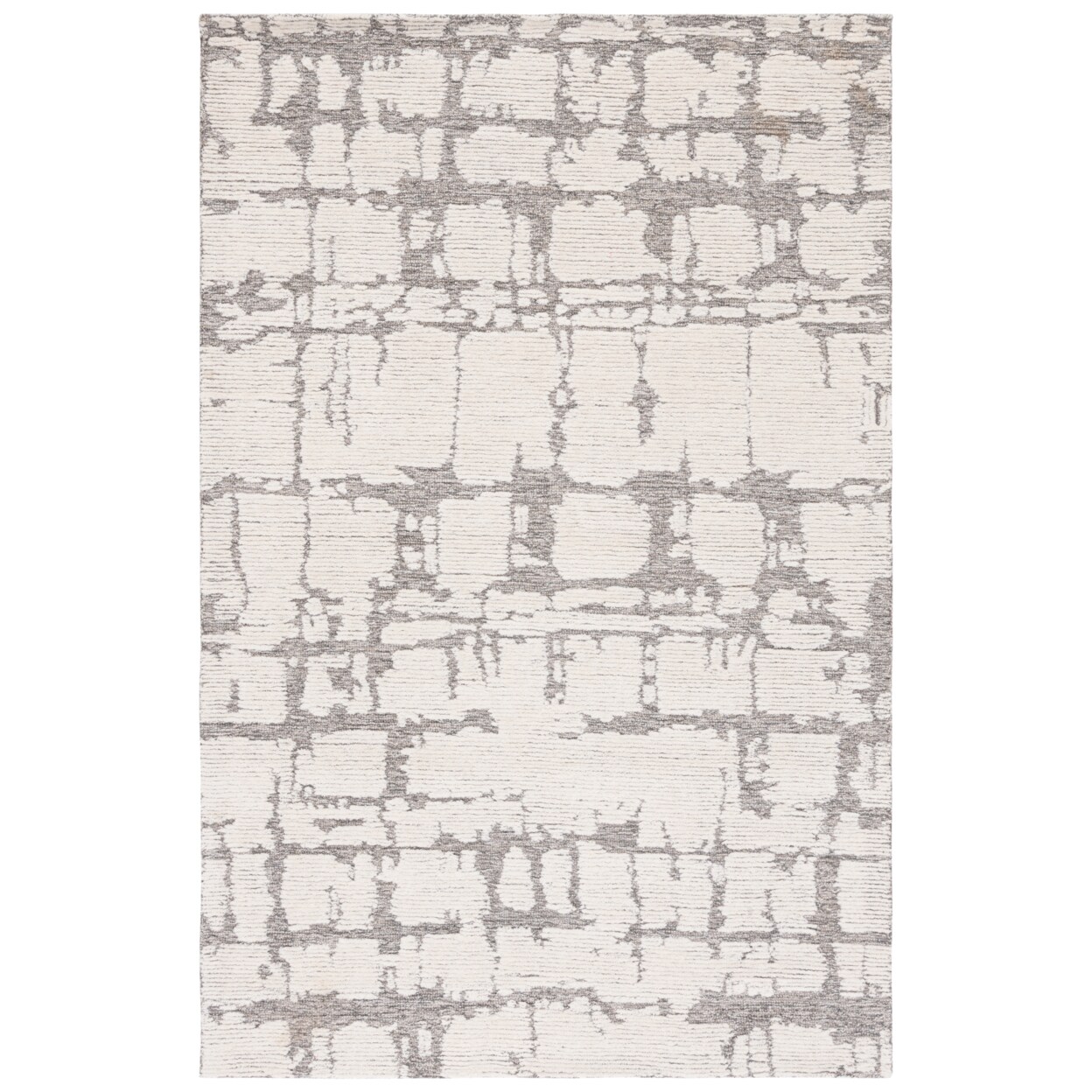 Safavieh Martha Stewart Msr4533F Light Grey / Ivory Rug Geometric Pattern