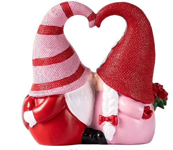 Valentine Gnomes 5.4" H, Resin Kissing Gnome Figurines, Valentine Home Decorations, Gnomes Gifts for Women