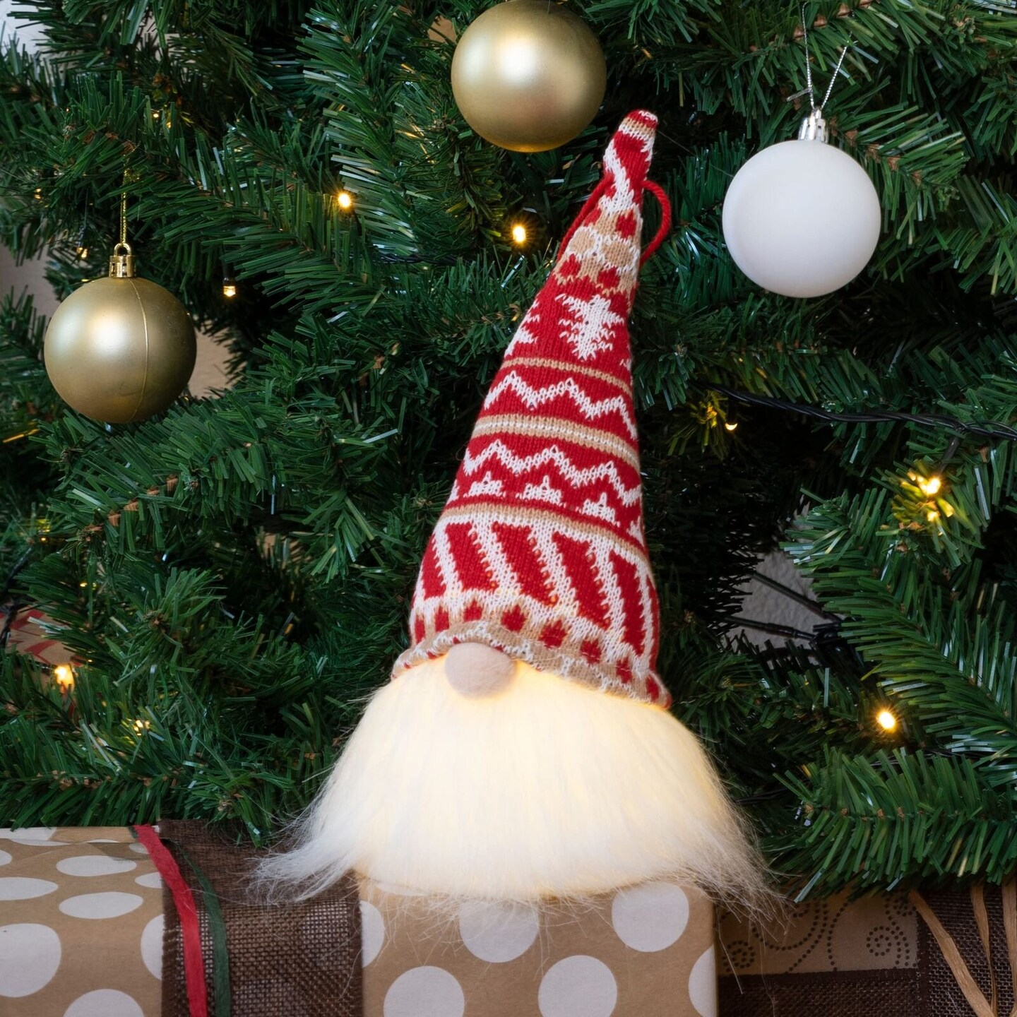 Mini Christmas Light-up Gnome Decoration