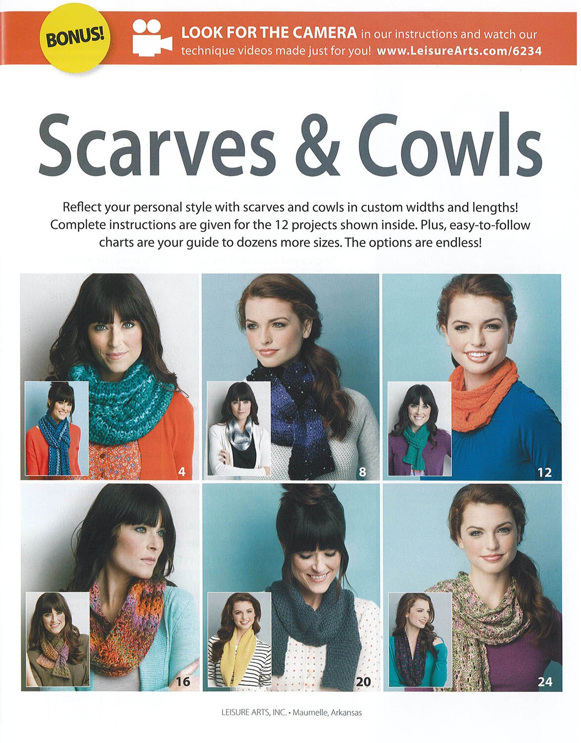 Leisure Arts Knit Scarves and Cowls Knitting Book
