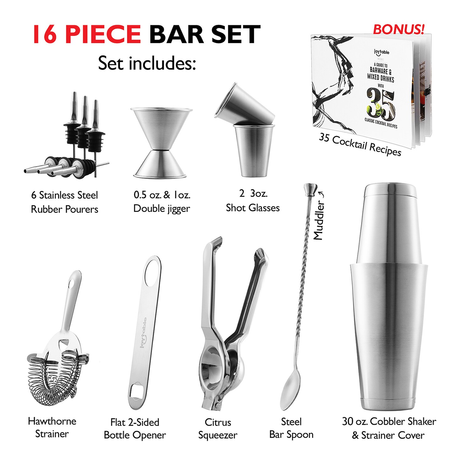 JoyTable Cocktail Shaker Set