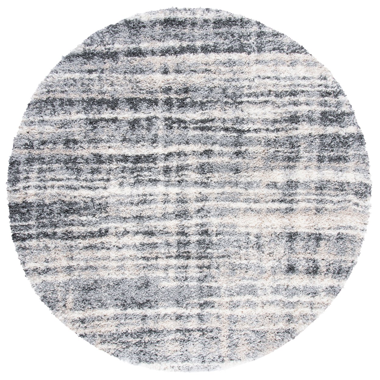Safavieh Fontana Shag Collection Fnt856G Grey / Ivory Rug Area Rug Carpet