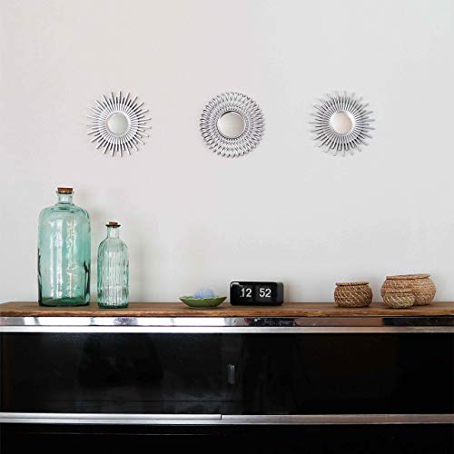3 Pack Wall Mirrors  Silver Mirrors for Living Room, Home Decor for Bedroom | Mirrors Silver Wall Decor Round | Decorative Mirror, Vintage &#x26; Chic Home Accessories - Gifts for Women, Mums