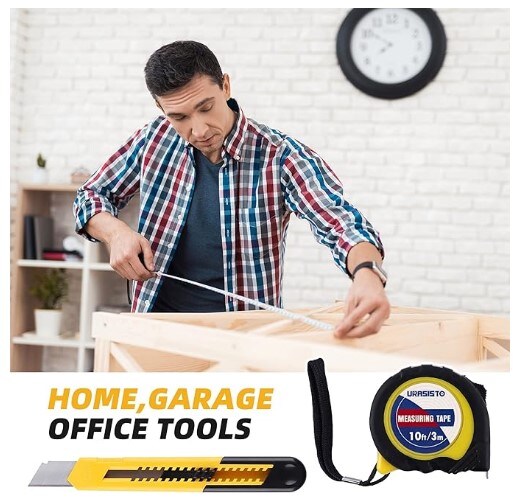 40-Piece Home Tool Kit with Carrying Case, Small Basic Hand Tool Set Ideal for DIY Construction, Home Maintenance, and Woodworking