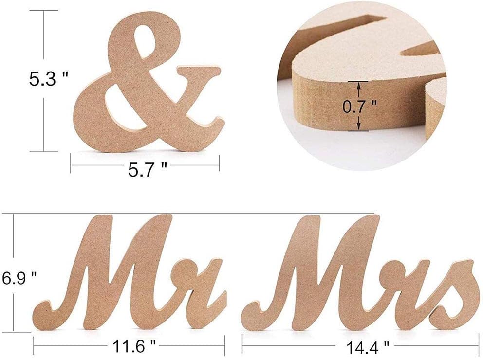 Rustic Mr &#x26; Mrs Sign Wooden Letters Wedding Table Decor Wedding Gift