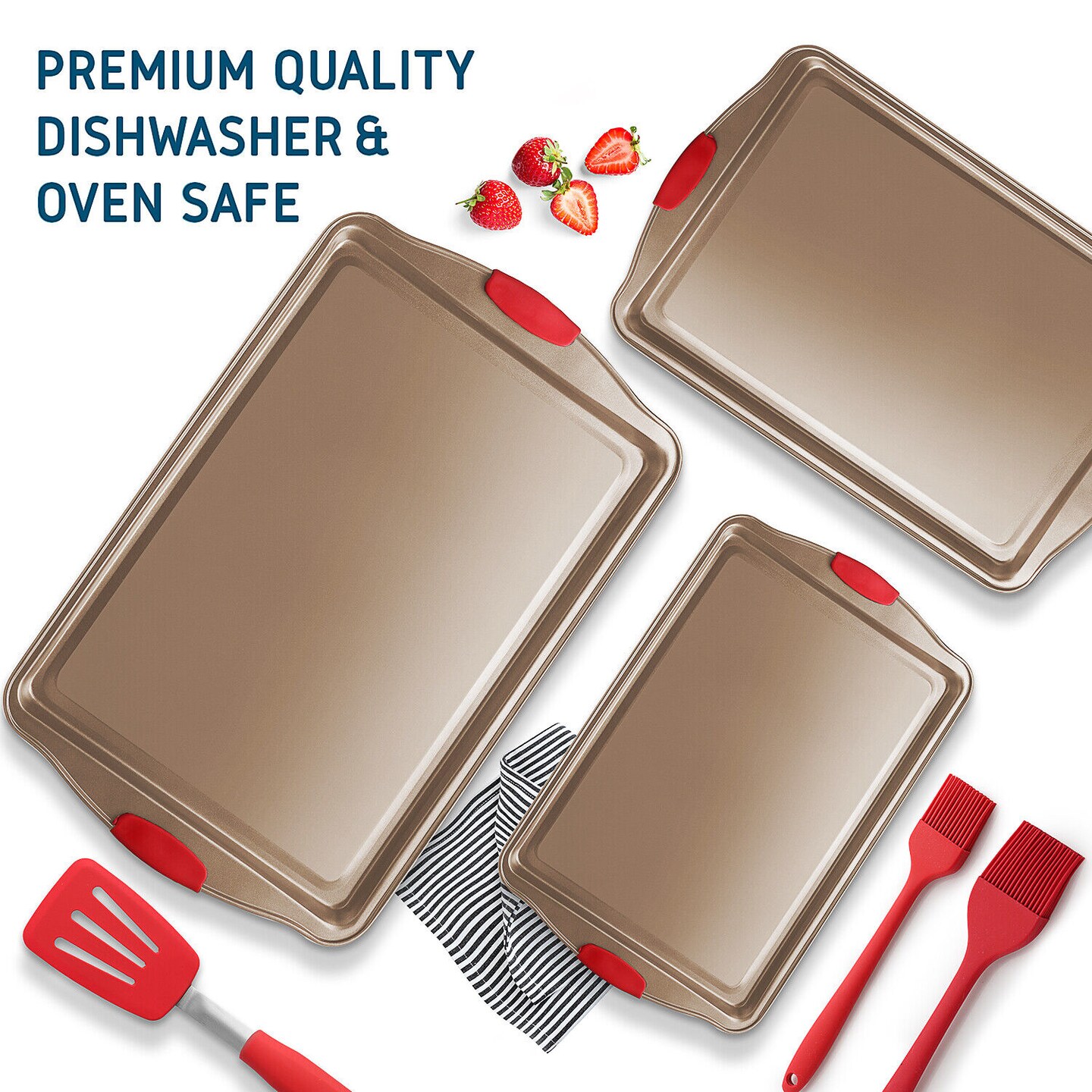 Joytable Durable Quality Baking Sheets Pan 3 pcs