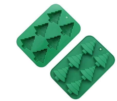 3pcs Christmas Silicone Chocolate Molds,Including a Christmas Tree, Santa Claus, Gingerbread Man, Bell, Christmas Stocking, Snowflake Shaped Silicone Mold,Baking Mould for Mini Cakes, Chocolate Etc.