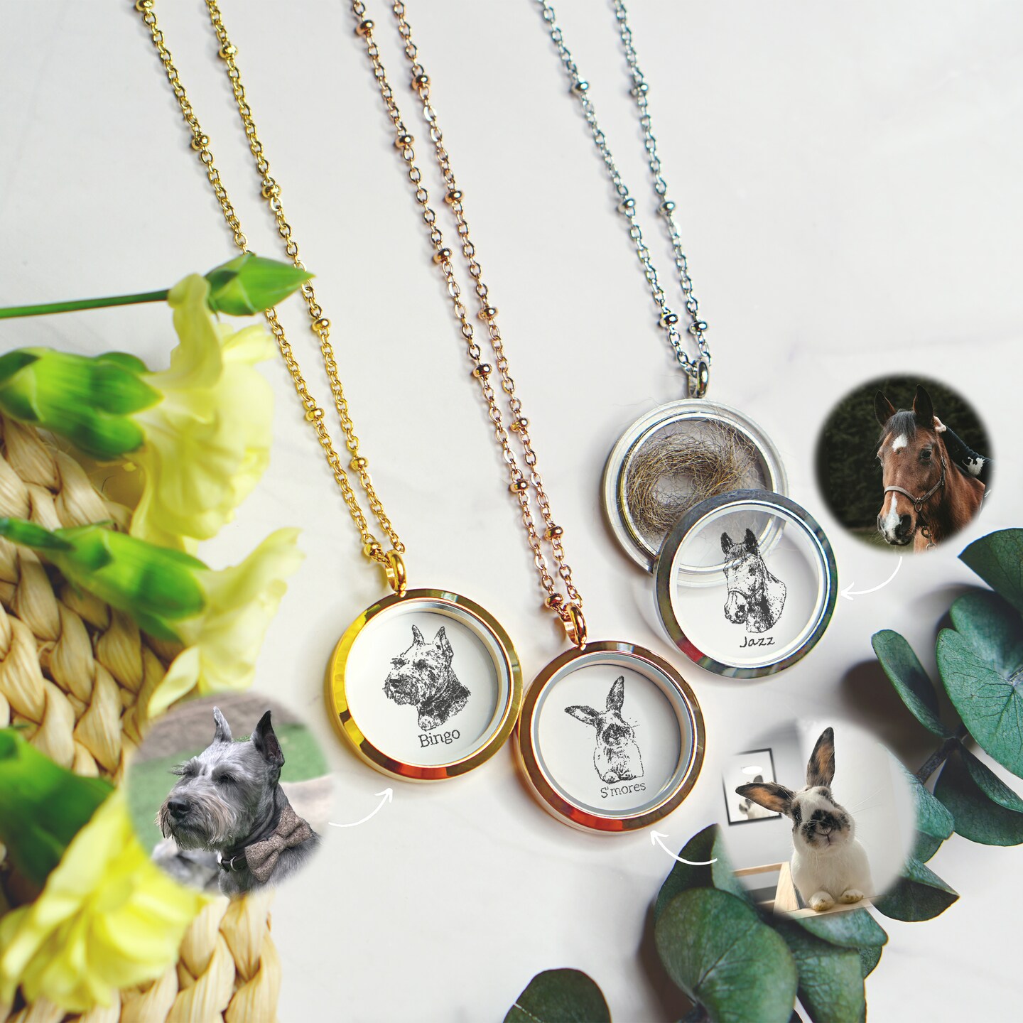 Pet hair outlet memorial necklace