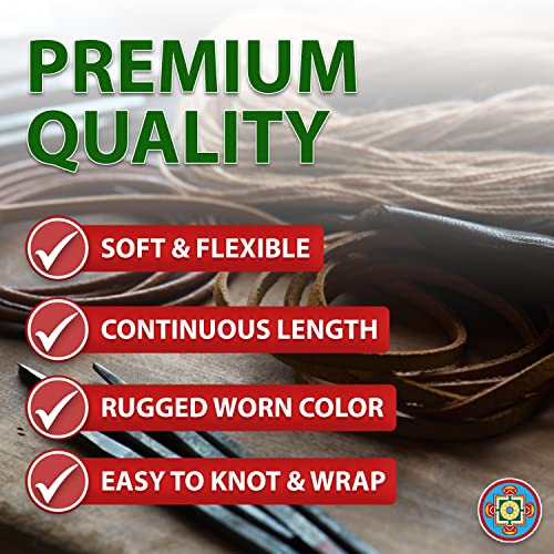 2mm, Black Mandala Crafts Round Cowhide Genuine Leather String Cord, Natural Rawhide Rope for Jewelry Making, Kumihimo Braiding, Shoelaces