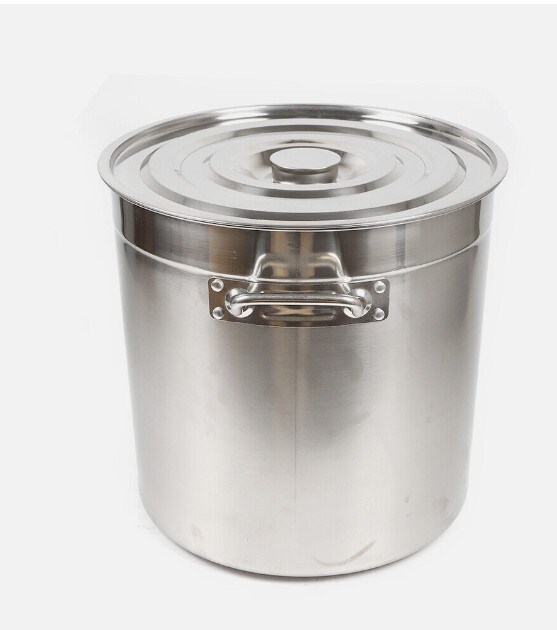 Large Stainless Steel Stock Pot Restaurant Kitchen Soup Big Cooking with  Lid 35L