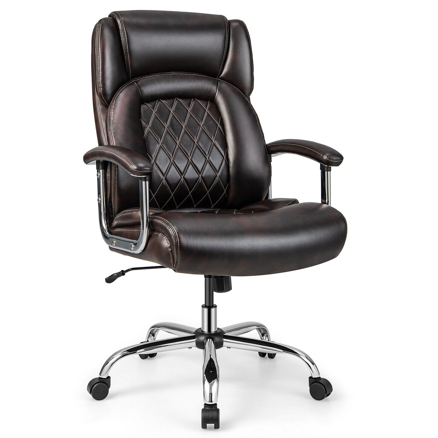 500 Lbs Height Adjustable Office Chair with Metal Base and Extra Wide Seat