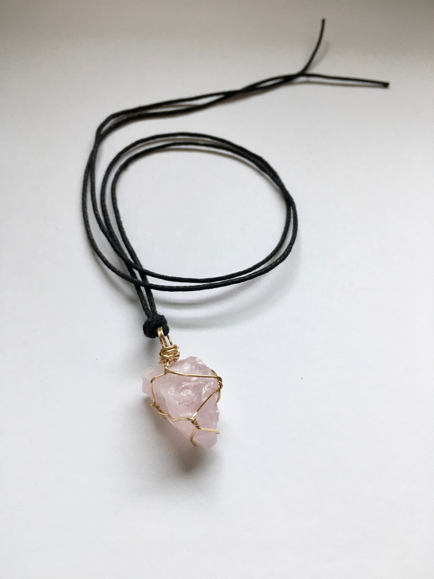Rose Quartz Wire Wrapped Crystal Pendant product 6