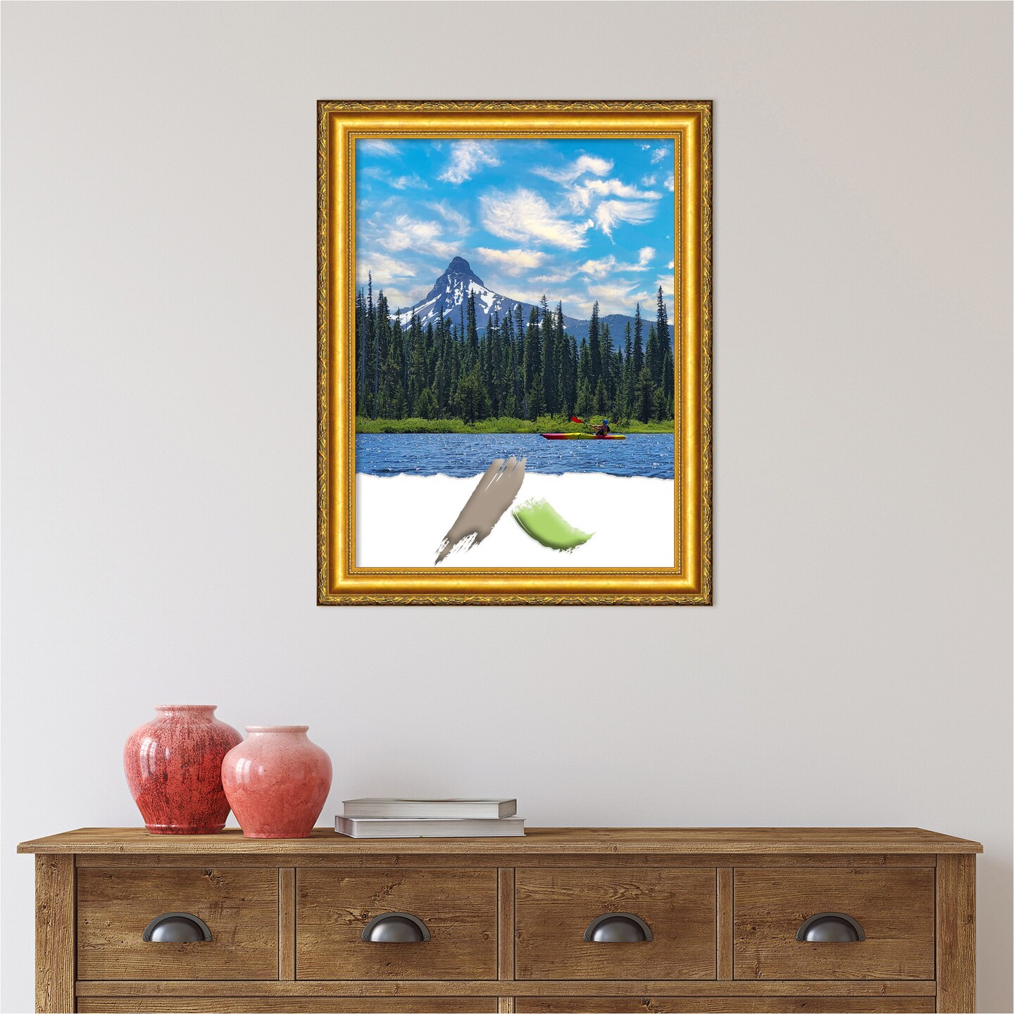 Colonial Embossed Gold Wood Picture Frame, Photo Frame, Art Frame