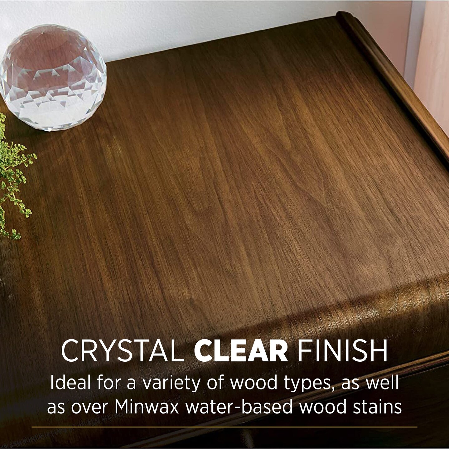 Buy Minwax Polycrylic 255554444 Protective Finish Paint, Gloss, Liquid,  Crystal Clear, 0.5 pt, Can Crystal Clear