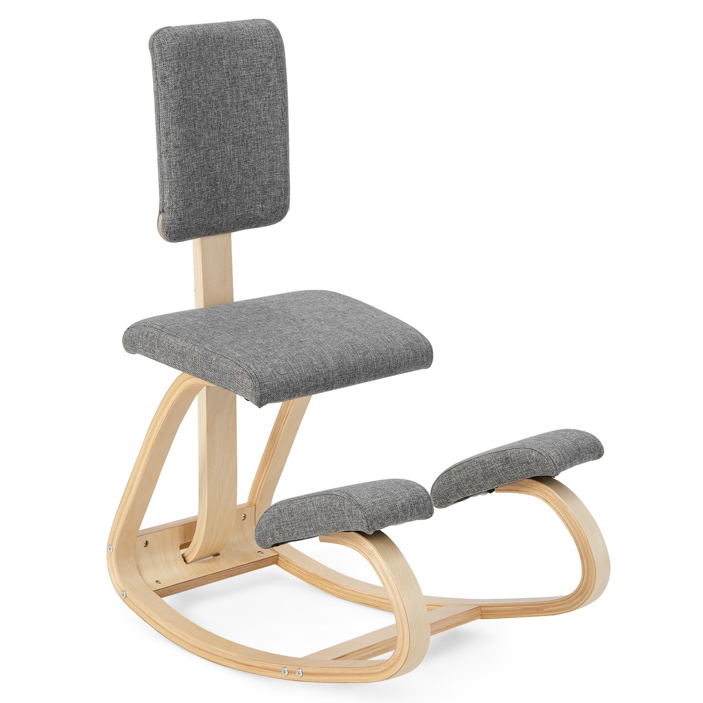 Ergonomic Kneeling Chair with Padded Backrest and Seat