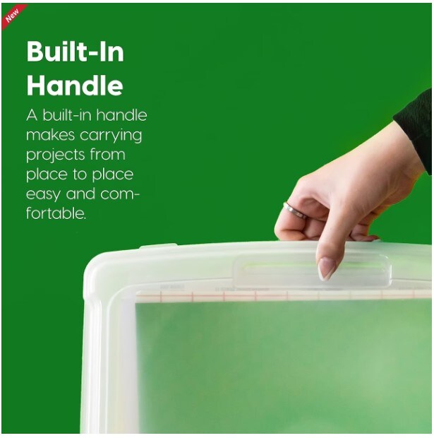 6 Pack Thick Portable Plastic Scrapbook Paper Storage Cases With Built-in Handle, Clear