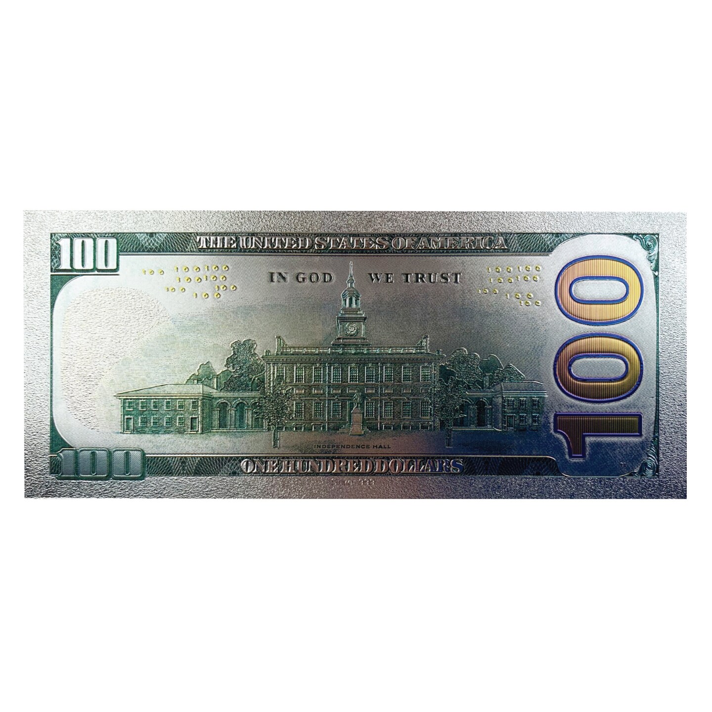 Ben Franklin Silver Foil $100 Novelty Bill