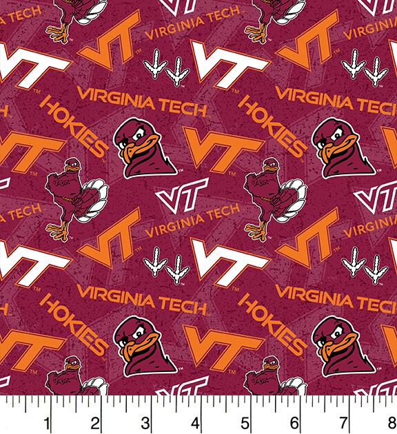 Sykel Enterprises-Virginia Tech Cotton Fabric-Virginia Tech Hokies Tone On Tone Cotton Quilting Fabric
