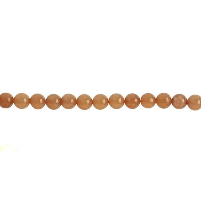 Earth&#x27;s Jewels Semi-Precious 6mm Peach Aventurine Natural Round Beads