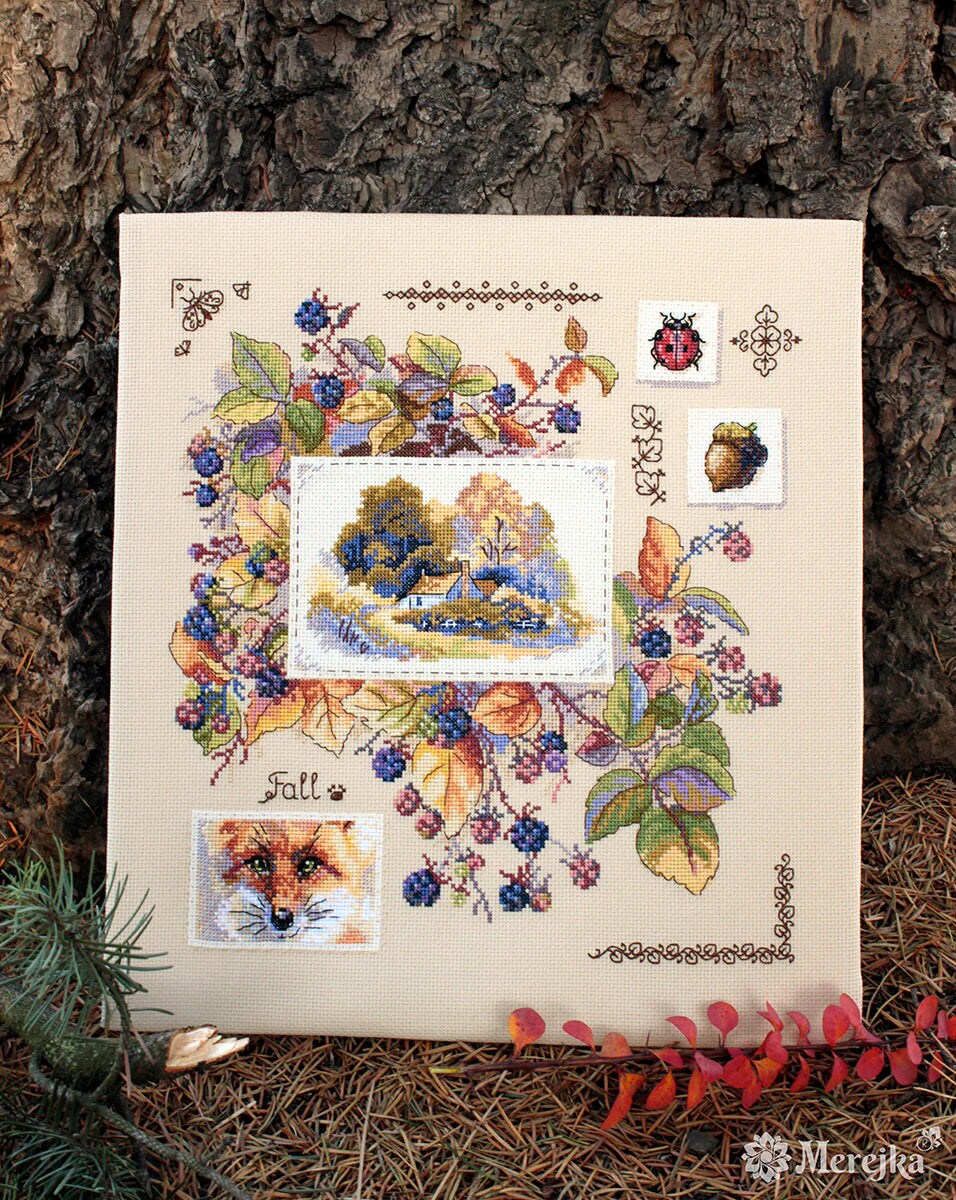 Things of Autumn Cross Stitch Sampler Kit