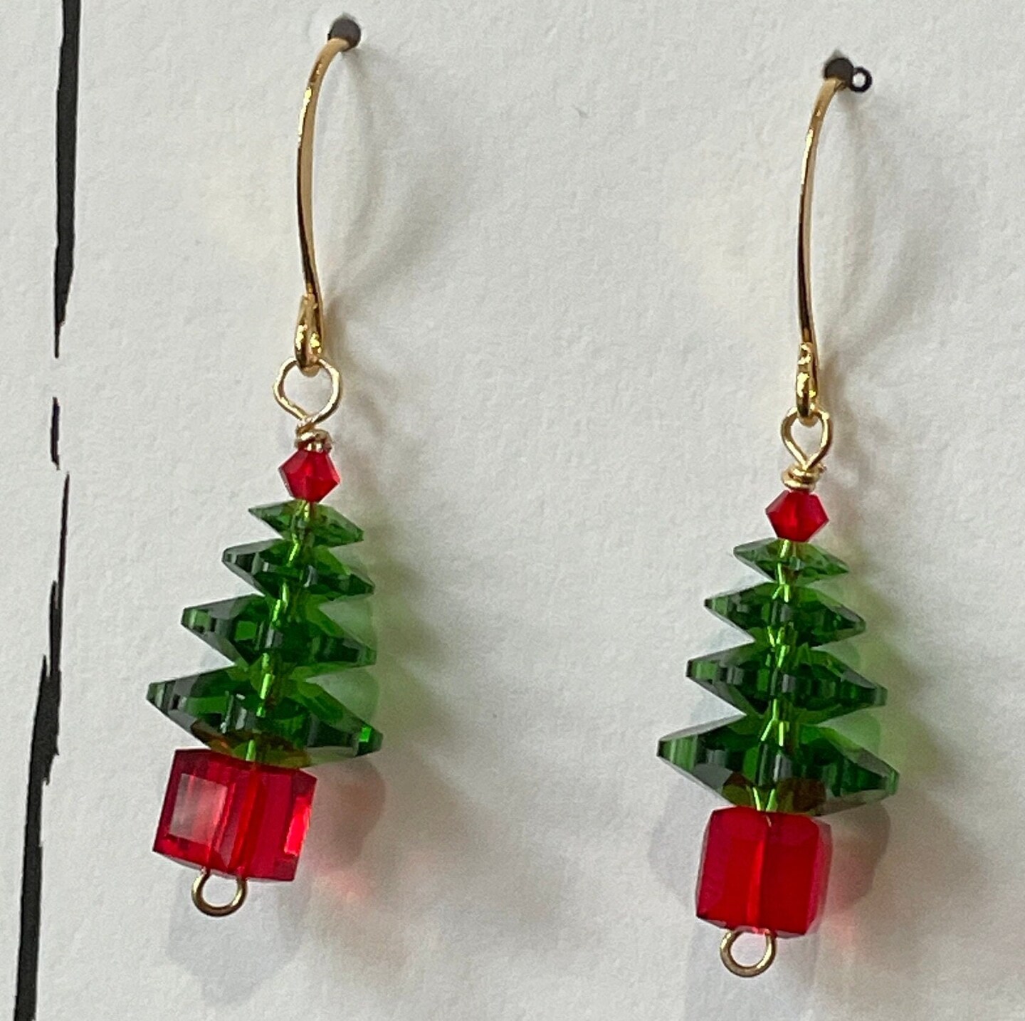 Crystal christmas sale tree earrings