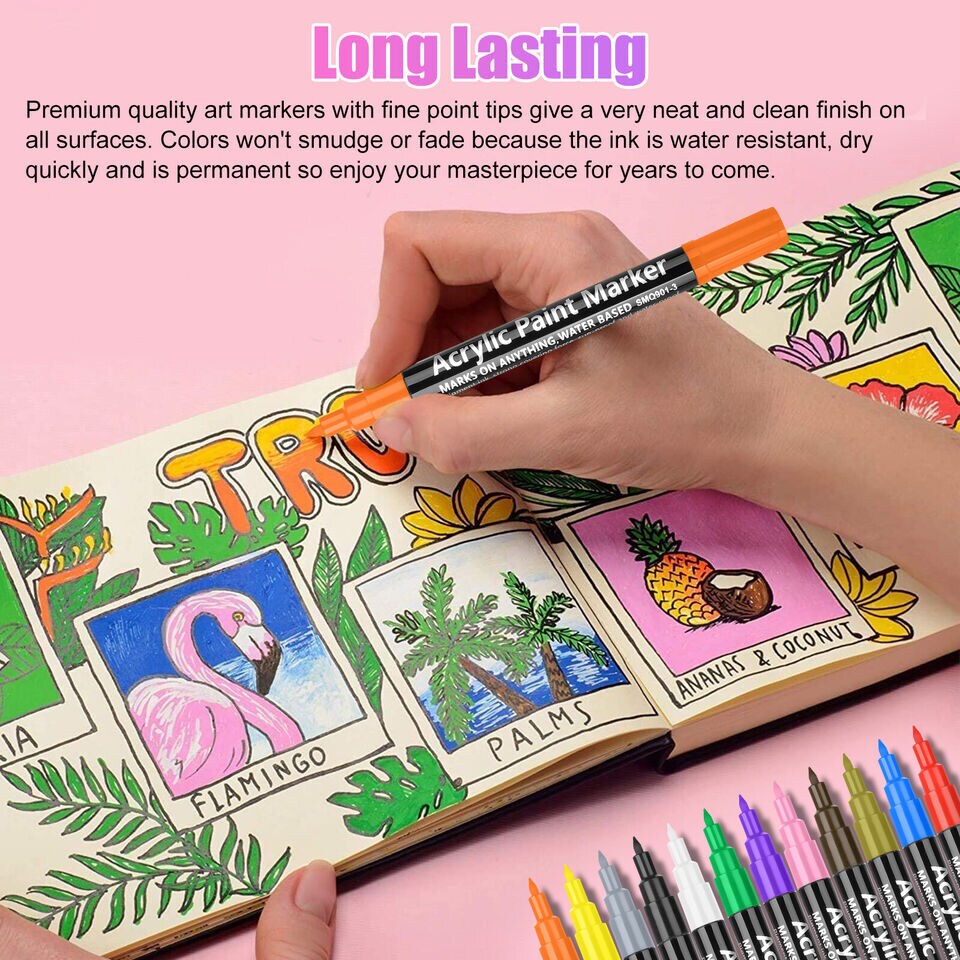 12PCS Colors Acrylic Paint Pens